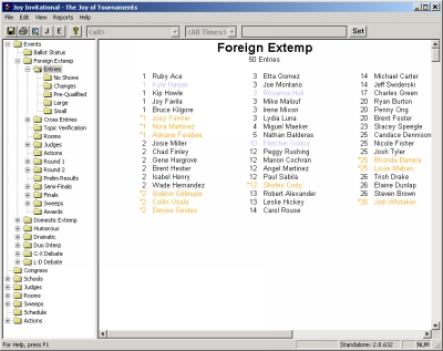 Event Entries - click to enlarge