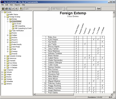 Cross Entries by event- click to enlarge