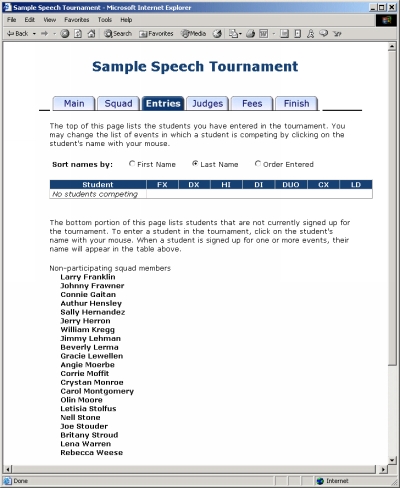 Entries Tab - click to enlarge
