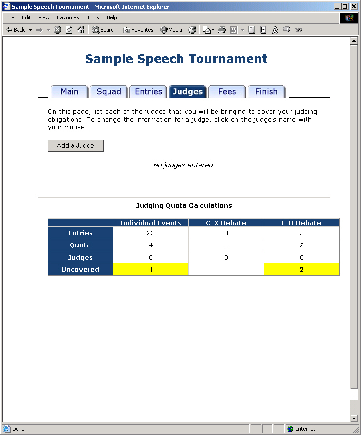 Judges Tab