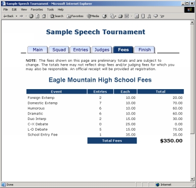 Fees Tab - click to enlarge