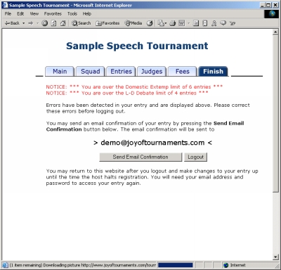 Finish Tab - click to enlarge