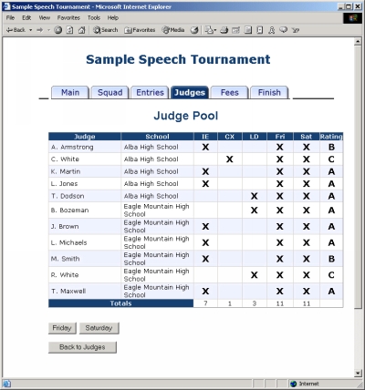 Judges Tab (Administrator) - click to enlarge